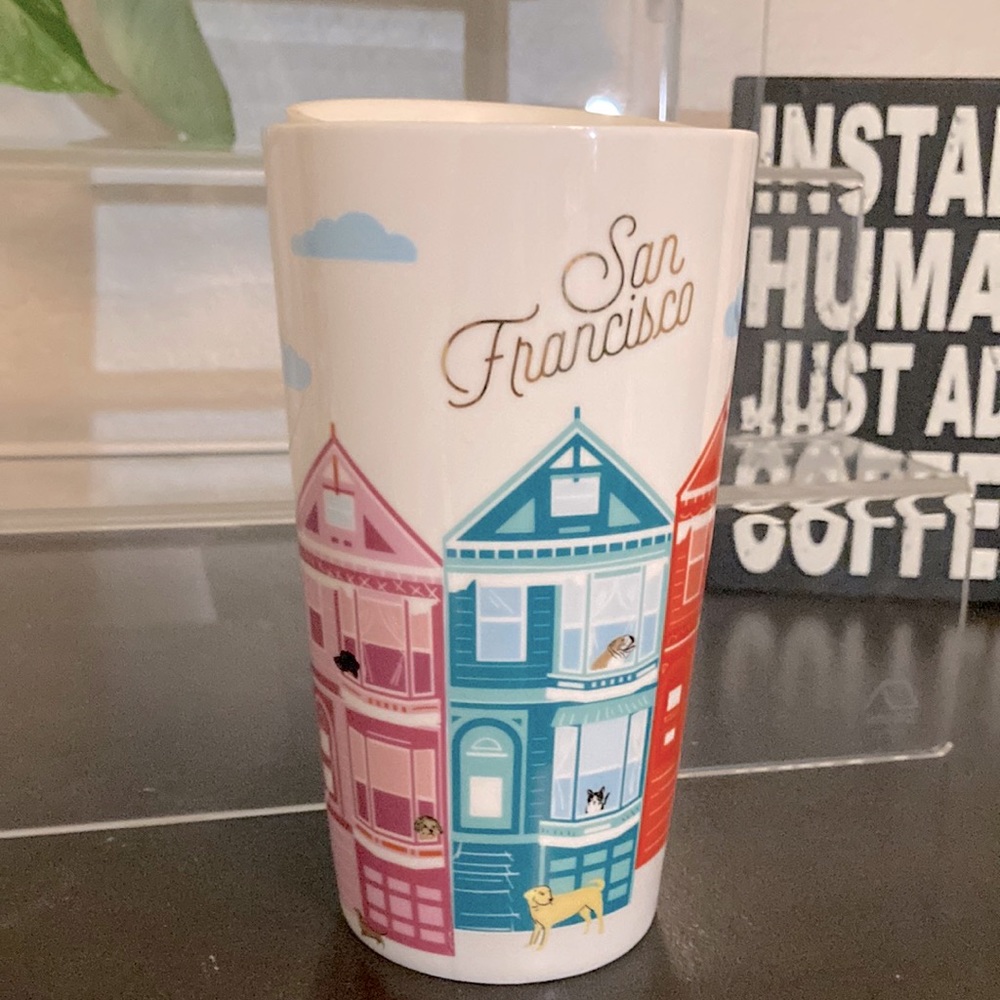 NWT Starbucks “San Francisco” ceramic mug 12oz Dogs 🐕 🐩 dog lovers